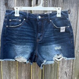 Time and Tru Blue Distressed Jean Shorts Raw Hem